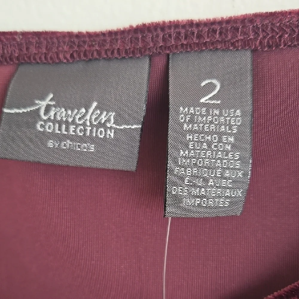 CHICO'S Velvet Tank Top in Deep Burgundy - Picture 3 of 9